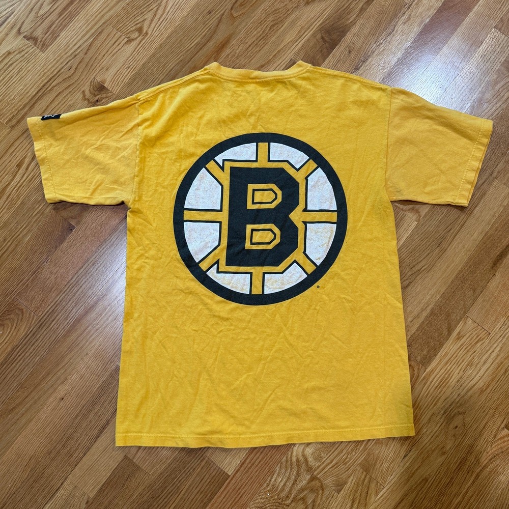 Starter Boston Bruins Hockey T-Shirt Mens Medium Vintage 90’s Made in USA Yellow