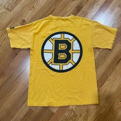 Starter Boston Bruins Hockey T-Shirt Mens Medium Vintage 90’s Made in USA Yellow