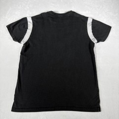 AllSaints Embroidered Graphic T-Shirt XS Oversized Black White Stitch Panel Tee