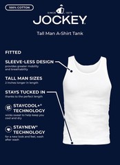 Jockey Men’s 100% Cotton Tall Man A-Shirt Tank – 3 Pack