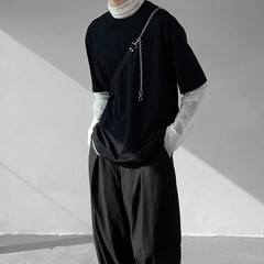 Mens Mesh Sheer Turtleneck Casual Long Sleeve Shirt For Streetwear Use