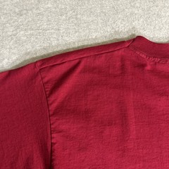Vintage Fruit of the Loom Best Maroon Red Plain Blank 50/50 Blend T-Shirt Large