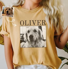 Custom Pet Portrait Comfort Tee Personalized Dog Cat Photo Shirt Gift Idea