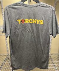 Body By Queso Torchys Gray Short Sleeve T-Shirt Grey Bella+Canvas Sz Medium New