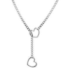 Stainless Steel Heart Lariat Necklace for 26 Inch Fully Adjustable Y Shaped C…