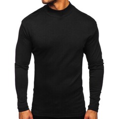 Zonbailon men’s t-shirt middle collar solid color bottomed t-shirt long sleeve