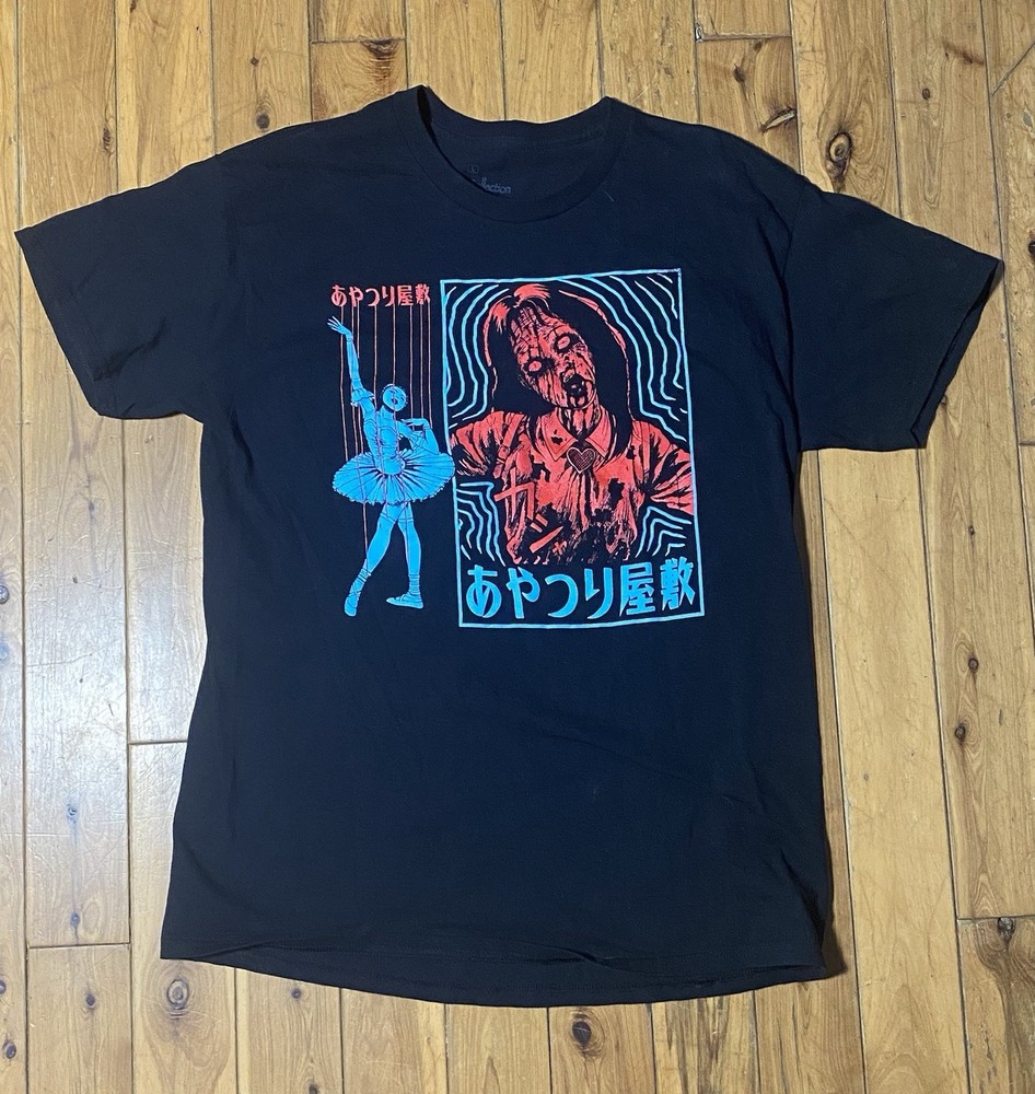 Junji Ito Collection Tomie T-Shirt Mens L Black Crunchyroll Anime Horror