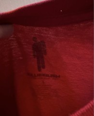 Billie Eilish Big Face Graphic T-shirt Red Size Large Concert Tour Merch 2020