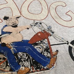 vintage hog wild oversized t-shirt sleveless v neck 1990 knucklehead 50-50 USA