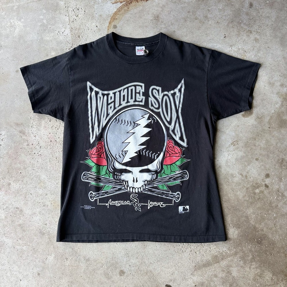vintage grateful dead chicago white sox band graphic t-shirt anvil xl