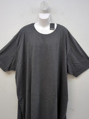 Bigdude Short Sleeve Plain Crew Neck Straight Hem T Shirt Size 7XL Charcoal