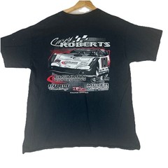 Vintage Y2K Casey Roberts 101 Two Sided Graphic Racing Tee Size L Black