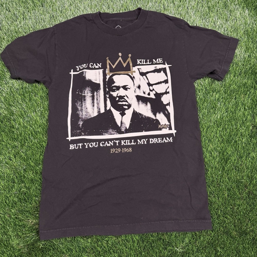 Rufnek MLK Graphic Tee Black Crown Print Mens Small