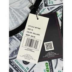 Spicy Tuna Tank Top Money Print Dollar Bills Graphic Mens XL NWT