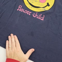 Vtg 90s Flower Child Smiley Face T Shirt Men XL Peace Sign Hippie Tee Streetwear