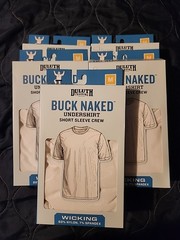 Duluth Trading Co Men’s White Buck Naked 5 Short Sleeve Crew M Undershirts