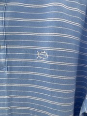 Southern Tide Henley Shirt Men’ Blue Striped Long Sleeve Stretch Casual Prep XL