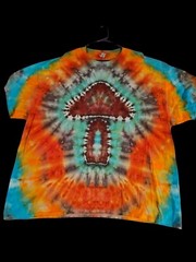 Hand Made Mushroom Design Tie Dye T-shirt 3XL