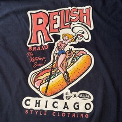 Relish Brand Men’s Black No Ketchup Ever Hotdog Cowgirl T Shirt Chicago 3XL READ