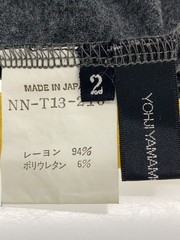 YOHJI YAMAMOTO +NOIR COWL NECK LONG SLEEVE TOP MEN GRAY RAYON SIZE 2 USED