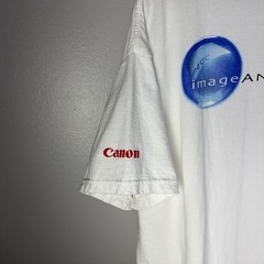 Vintage Canon Camera Image Anyware Anywhere Japan Promo 90’s Y2K T Shirt Size XL