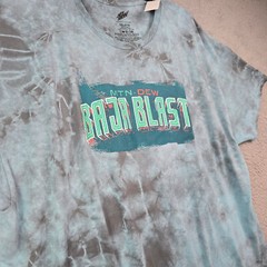 MOUNTAIN DEW BAJA BLAST Shirt Mens 2XL XXL Blue TIE DYE CASUAL Faded Gamer NWT