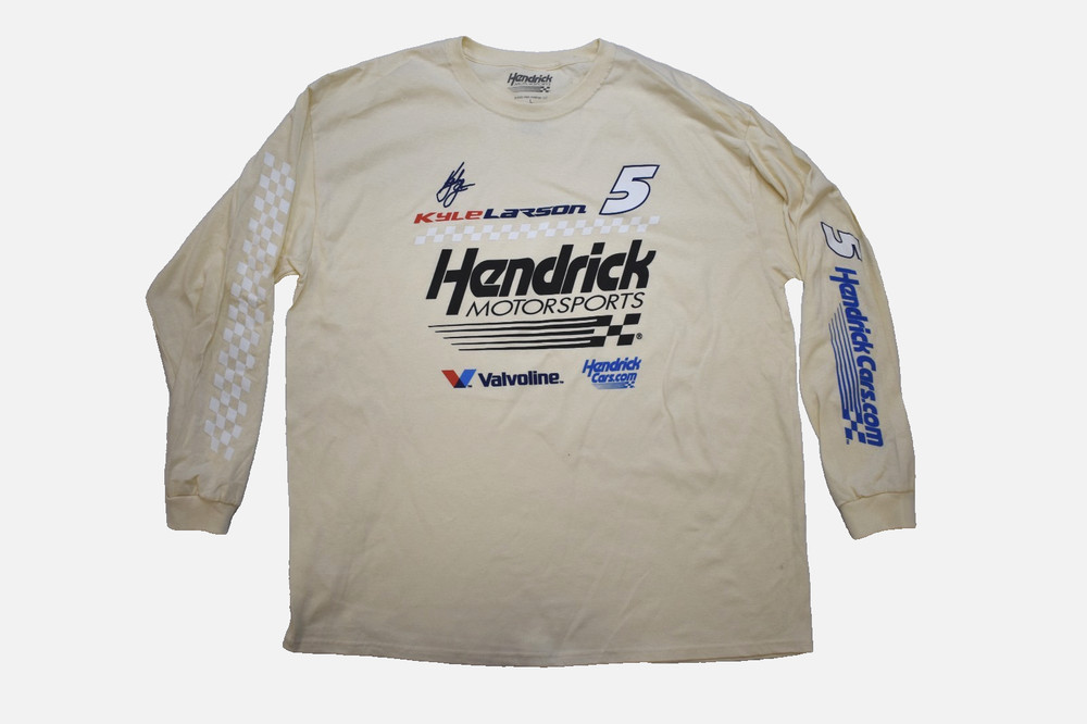 Hendrick Motorsports Kyle Larson #5 Mens Oversized Cream Long Sleeve Shirt New L