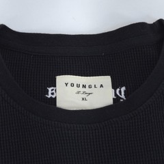 YoungLA Waffle Knit T-Shirt Mens XL Embroidered Oversized Streetwear Heavyweight