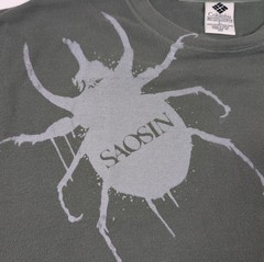 Saosin T-Shirt Screen Printed Vintage Columbia Gray Pocket Tee Size Large Cotton