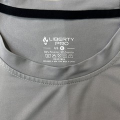 Liberty Pro Athletic T-Shirt (Mens XL) Short Sleeve Crew Neck Lt Gray