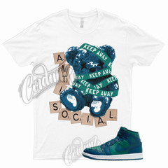 1 Mid Sky J Teal French Blue White T Shirt to Match Dunk Low Sneakers ANTI