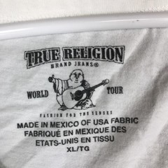 True Religion Shirt Mens XL White Buddha World Tour 11 Graphic Tank Top Music