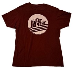 Drink Dr Pepper Logo Men’s Large Cotton T-Shirt Soda Logo Graphic Tee Luv Design