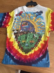Grateful Dead 1994 Fall Tour Men’s T-Shirt Tie Dye Liquid Blue, Medium