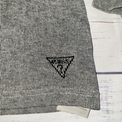Guess Henley Shirt Mens Medium Gray Black Thermal Waffle Knit Long Sleeve FLAW