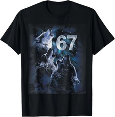 Wolf Howling at The Moon 67 – Halloween Six Seven T-Shirt