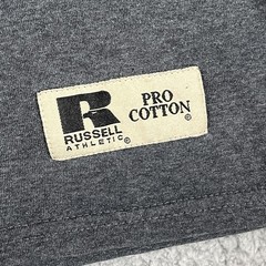 VINTAGE Russell Athletic Shirt Mens XXL Gray Pro Cotton Y2K Heavyweight Blank