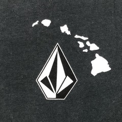 Volcom Shirt Mens Medium Black Hawaii Islands Logo Graphic Tee Organic Cotton