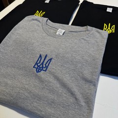 Ukrainian shirt, Embroidered Ukraine T-Shirts Volodymyr Zelenskyy Golden Trident