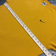 Vintage Nike Shirt Mens Large 90s Yellow USA Made Essential Green Swoosh Check