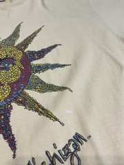 Vintage University Of Michigan Mosaic Sun T Shirt Sz XL Art Hippie Ann Arbor 90s