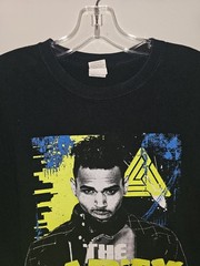 Chris Brown The Party Tour 2017 Large Mens Black Double-sided Graphic Logo Tee