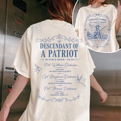Descendant of a Patriot Shirt Custom Revolutionary War Genealogy Tee