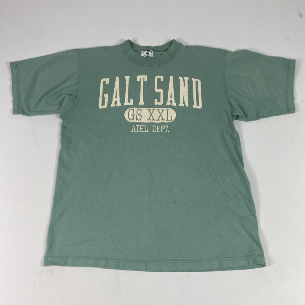 Vintage Galt Sand Shirt Mens Large Green Athletic Dept Graphic Tee USA Made 90s