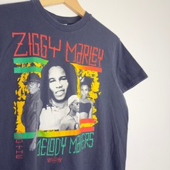 Vintage 80s Ziggy Marley Reggae Rock Band Tee Shirt Black Grunge Bob Marley