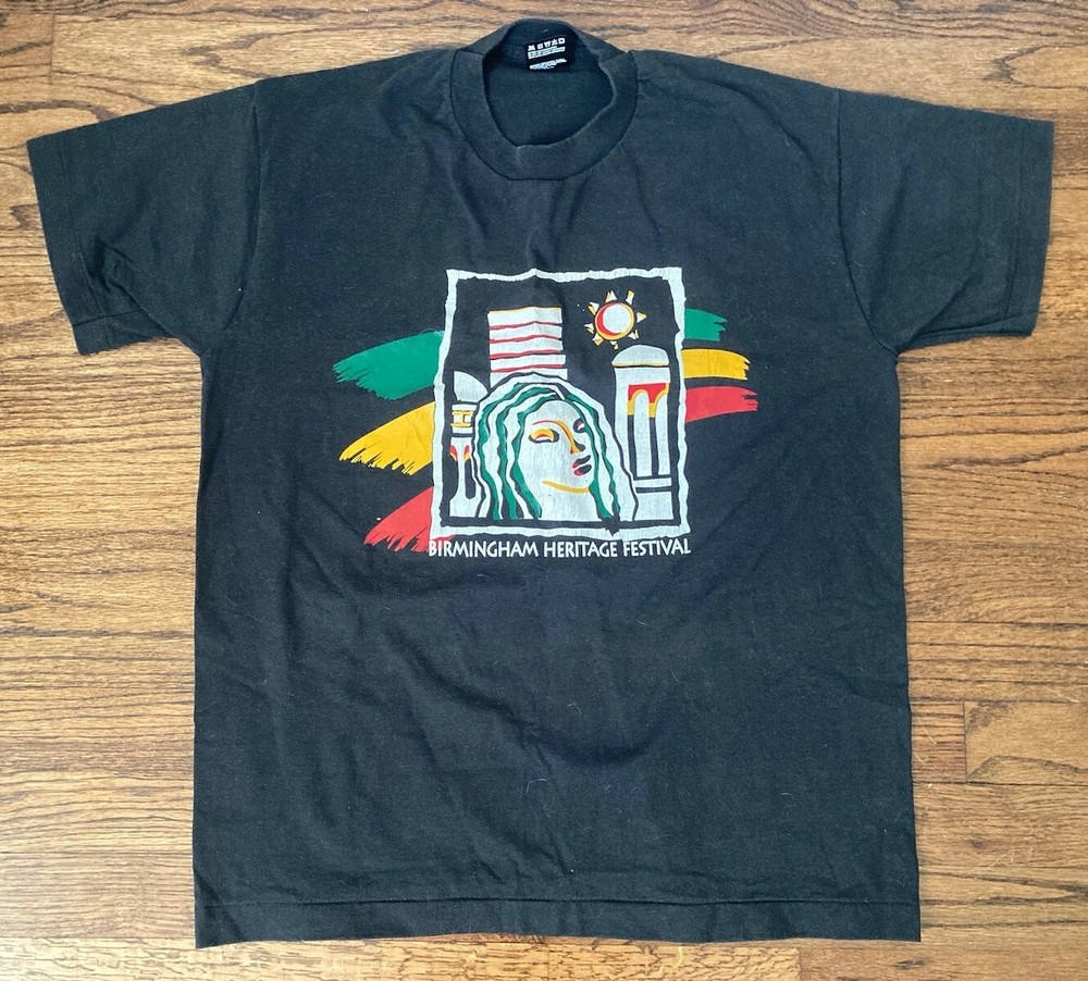 VTG 90s Birmingham Heritage Festival Shirt Mens Large Jazz Blues Alabama Black