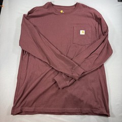 Carhartt Original Fit Long Sleeve T-Shirt Men’s XL Crew Neck Pocket Burgandy New