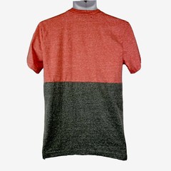2 Men Two Tone Tee T Shirt / Men’s (S) Small / Coral & Gray