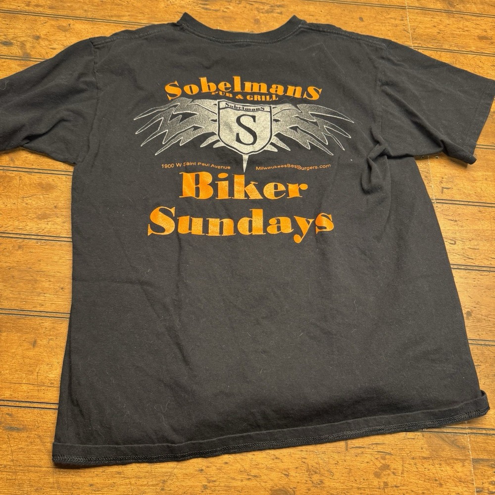 Biker Sunday Soblemans In Milwaukee Shirt Mens L Black