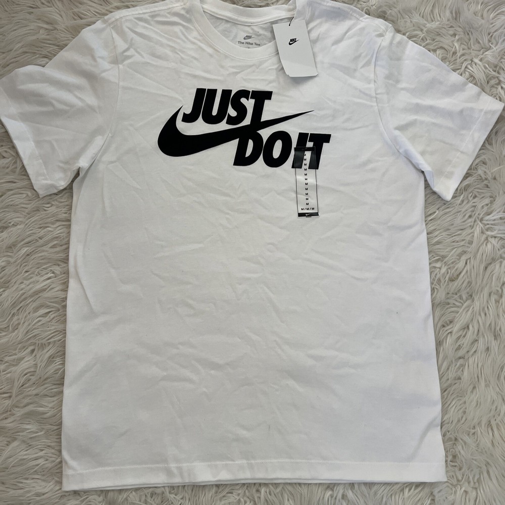 Nike Sz M – Tee Just Do It – T – Shirt White AR5006-100 $30